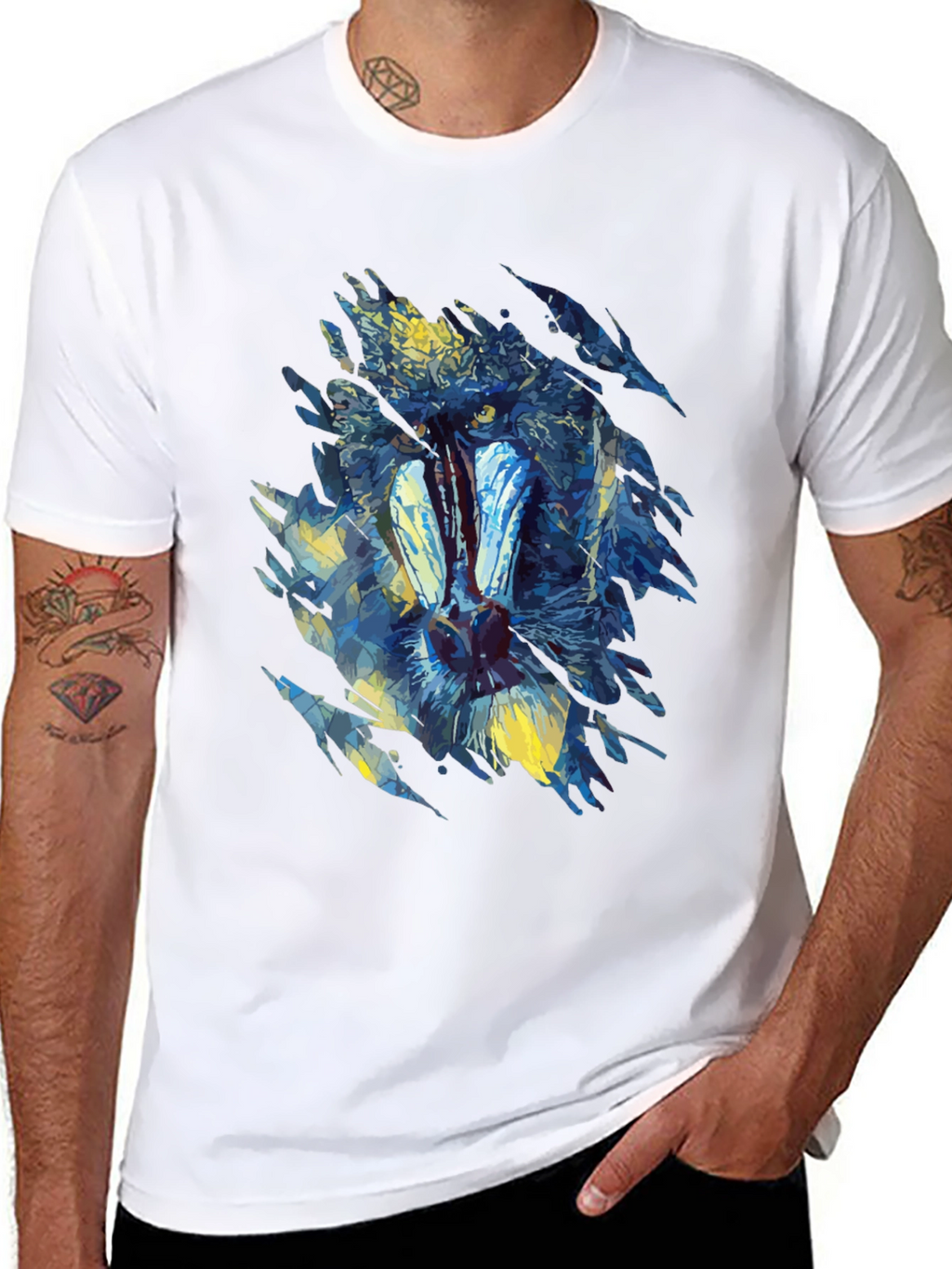 Abstract Mandrill Graphic Tee
