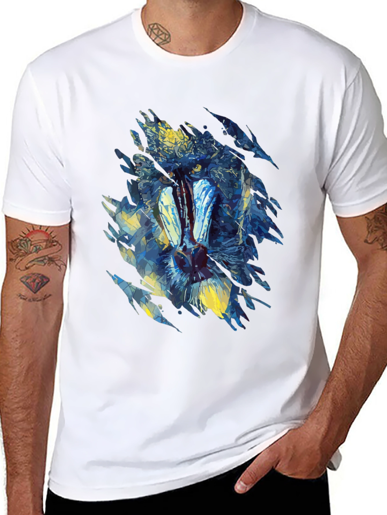 Abstract Mandrill Graphic Tee