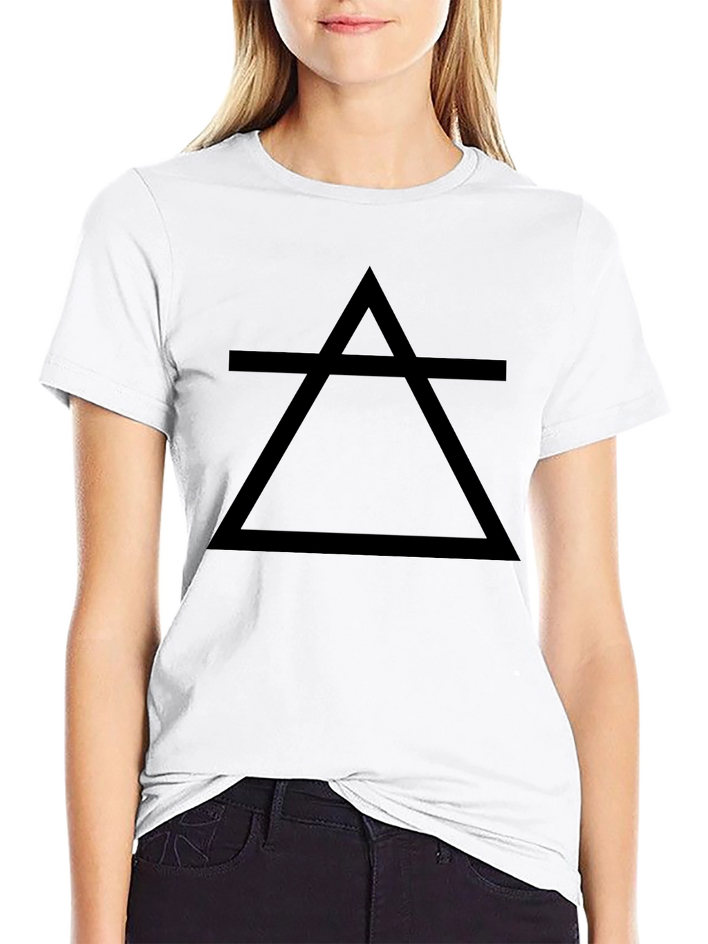 Minimalist Earth Element Symbol Black T-Shirt