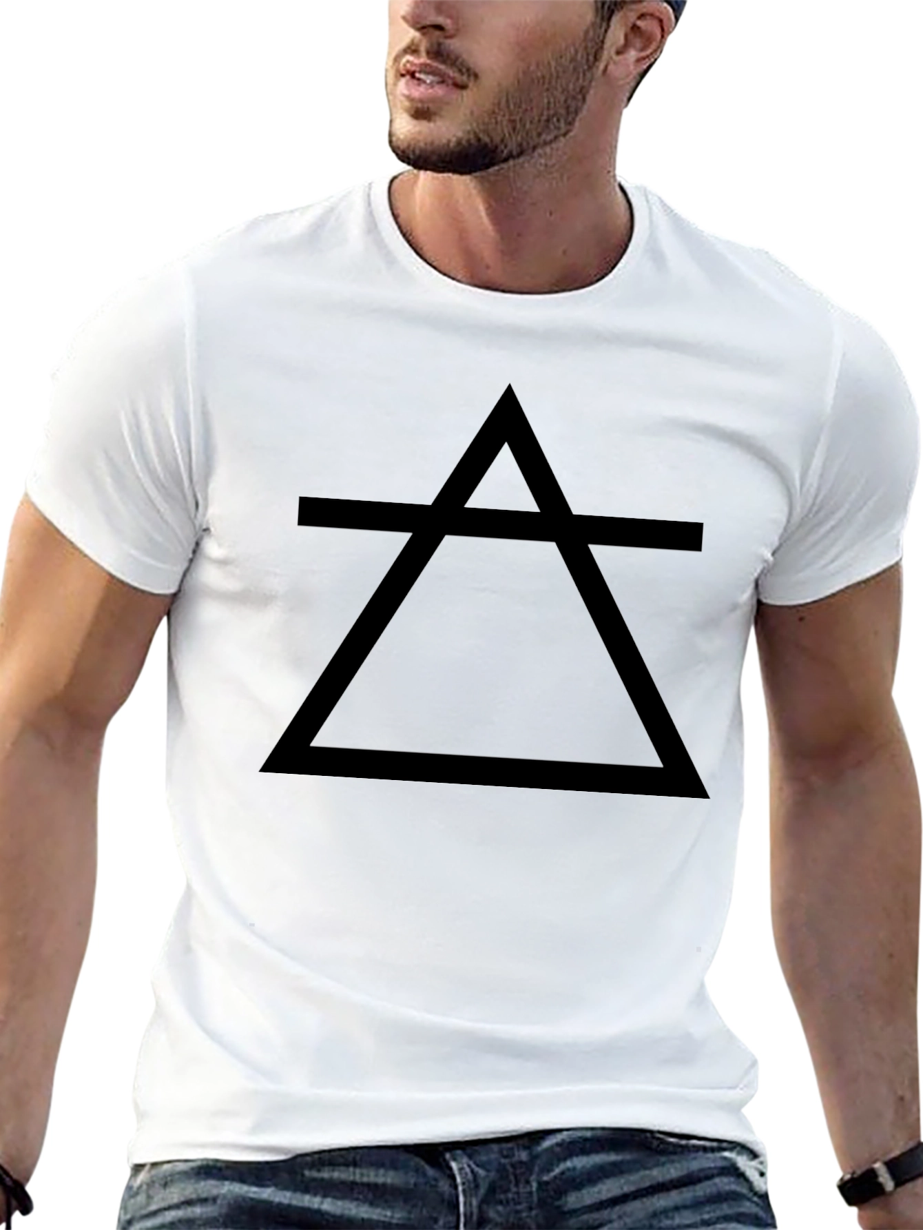 Minimalist Earth Element Symbol Black T-Shirt