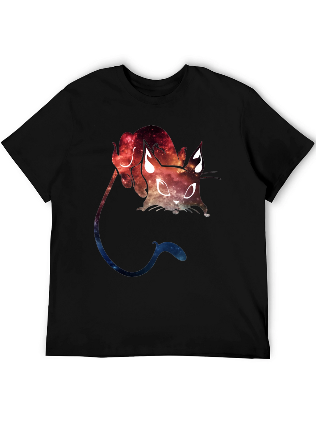 Galaxy Cat Graphic Tee - Cosmic Feline T-Shirt