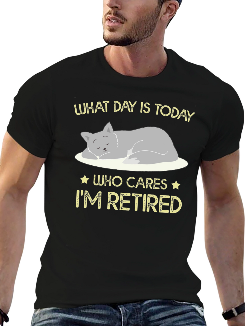 Retired Cat Graphic T-Shirt