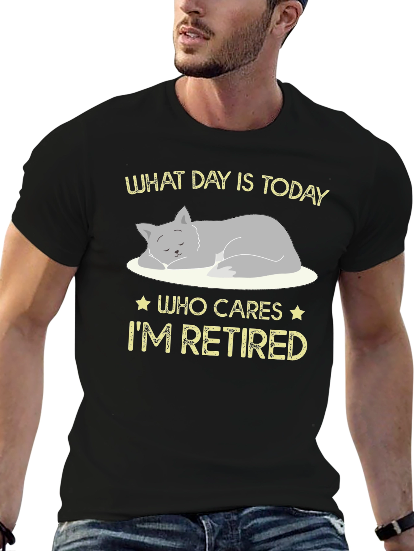 Retired Cat Graphic T-Shirt