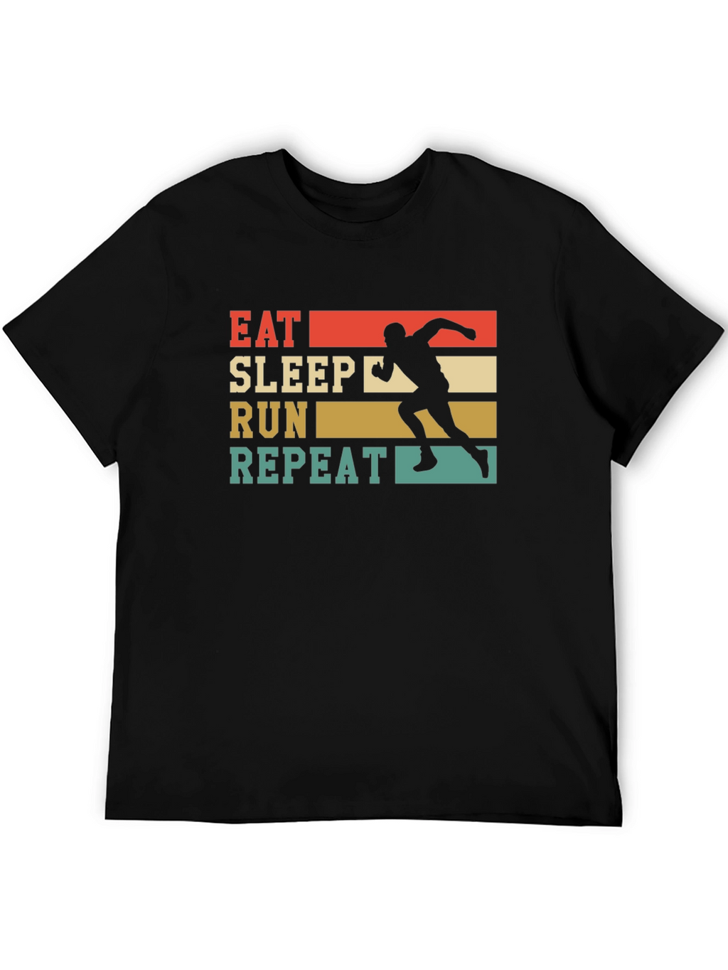 Eat Sleep Run Repeat Black Graphic Tee