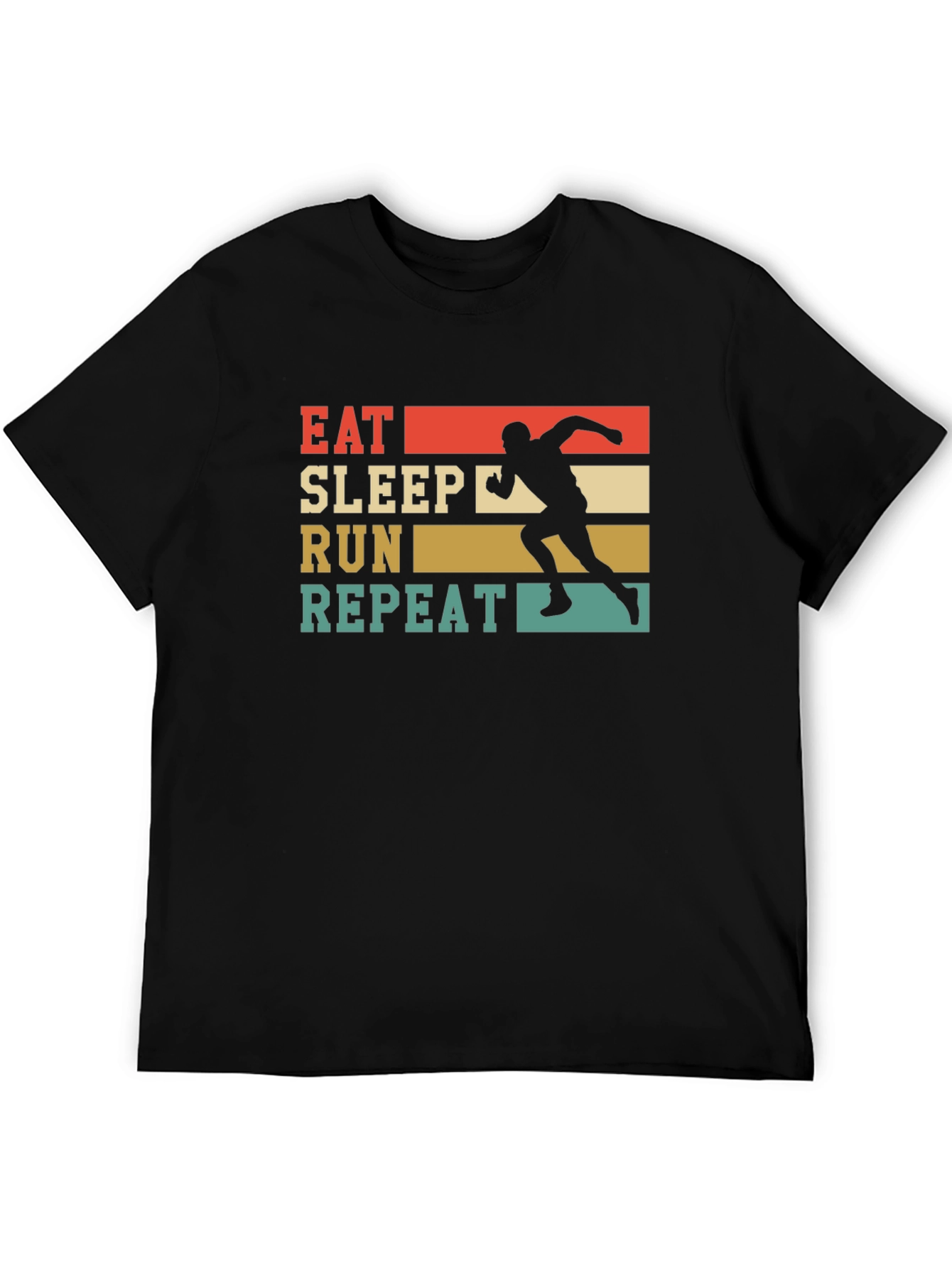 Eat Sleep Run Repeat Black Graphic Tee