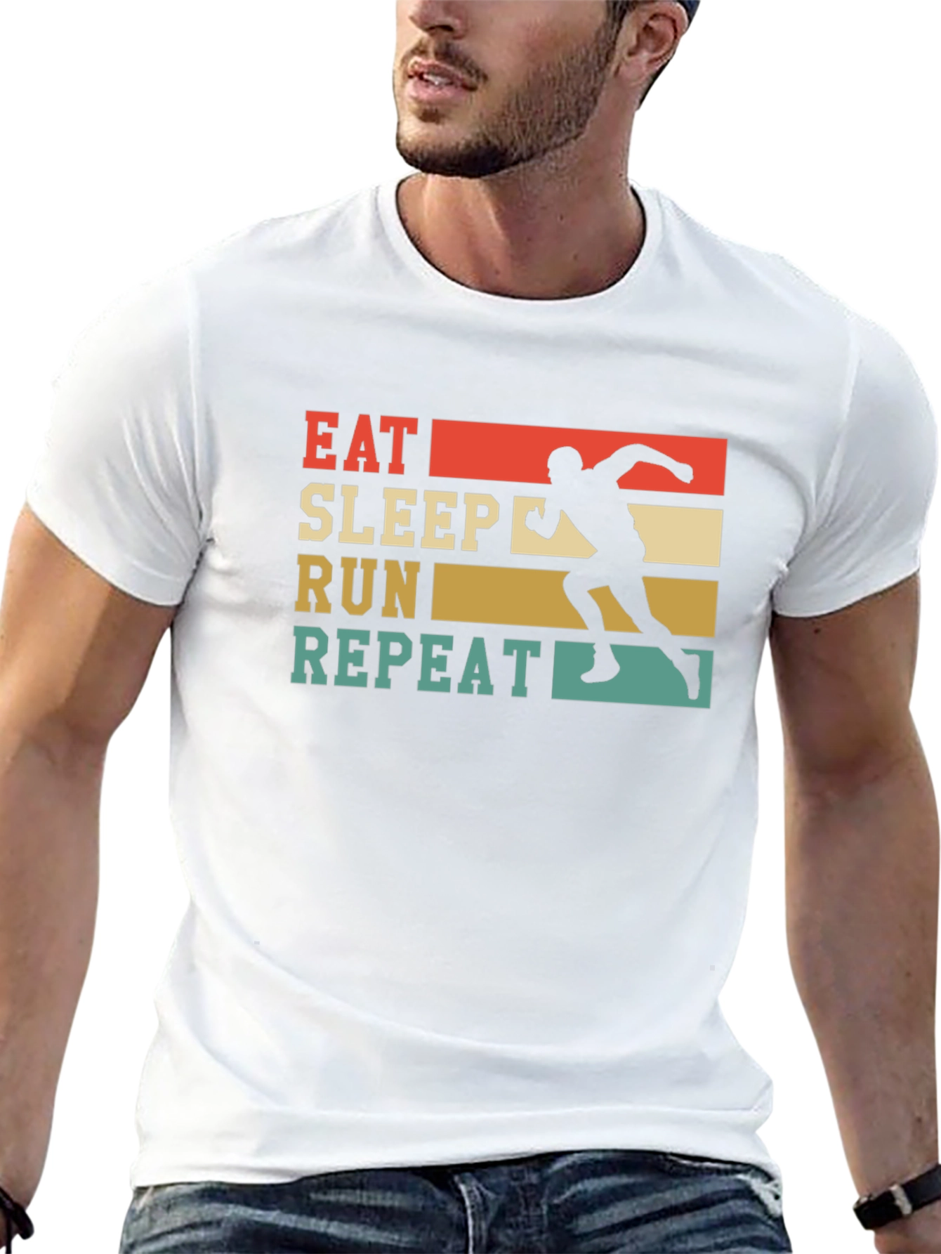 Eat Sleep Run Repeat Black Graphic Tee