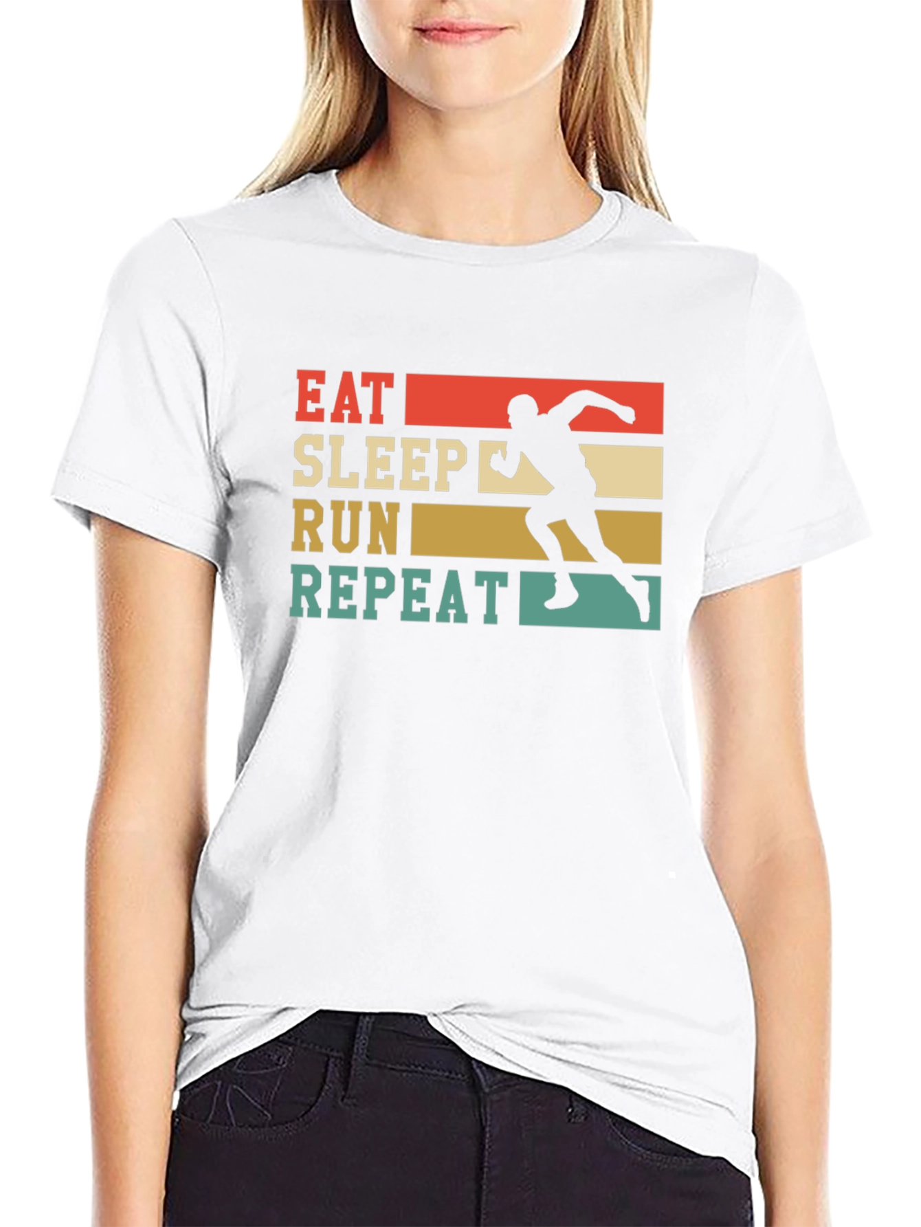 Eat Sleep Run Repeat Black Graphic Tee