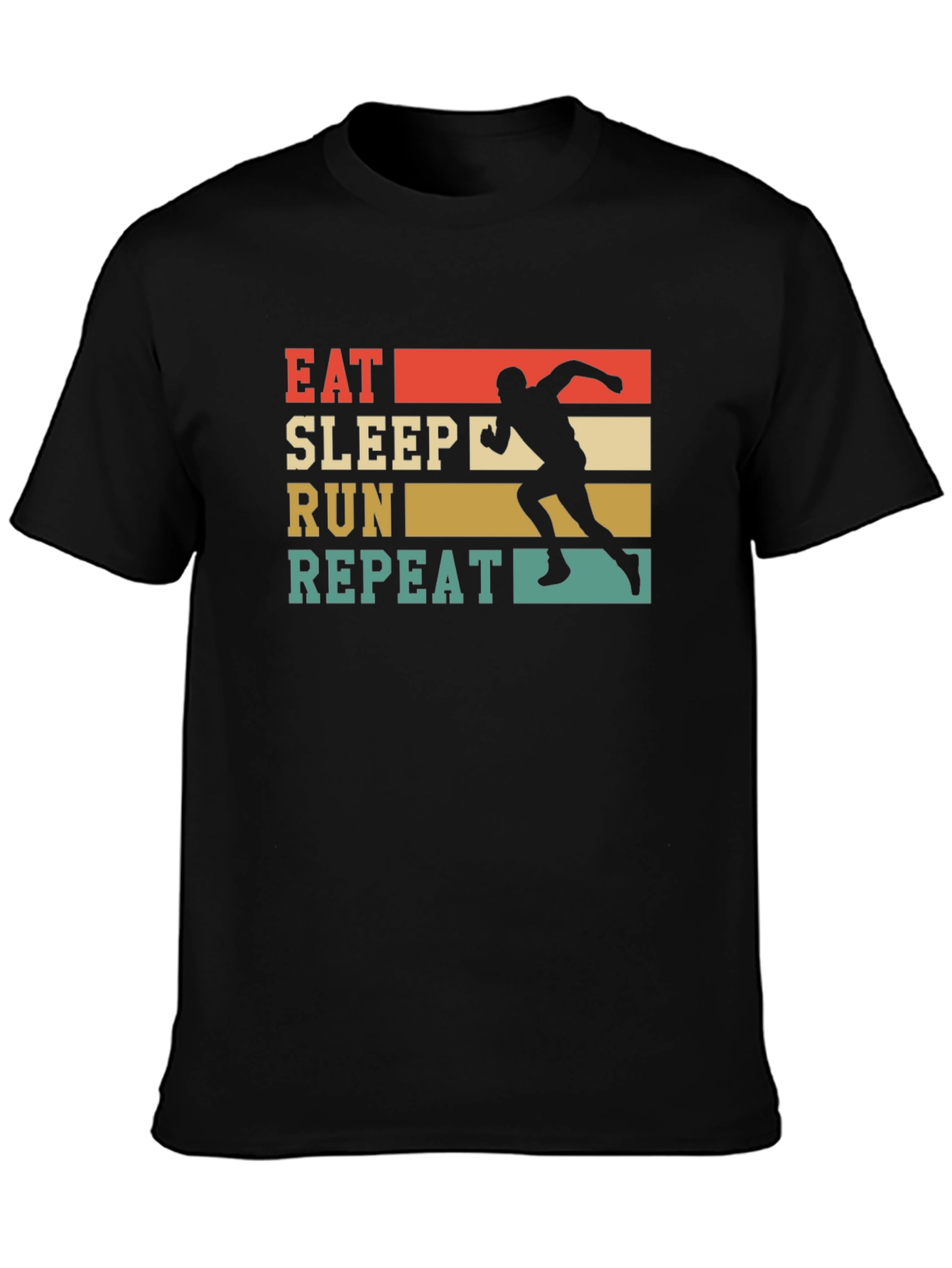 Eat Sleep Run Repeat Black Graphic Tee