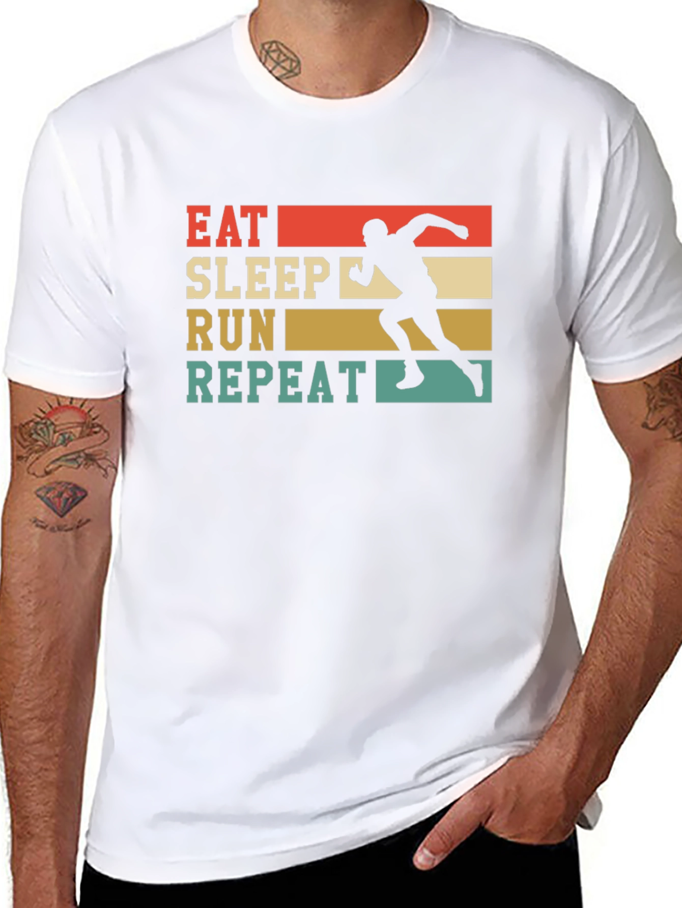 Eat Sleep Run Repeat Black Graphic Tee