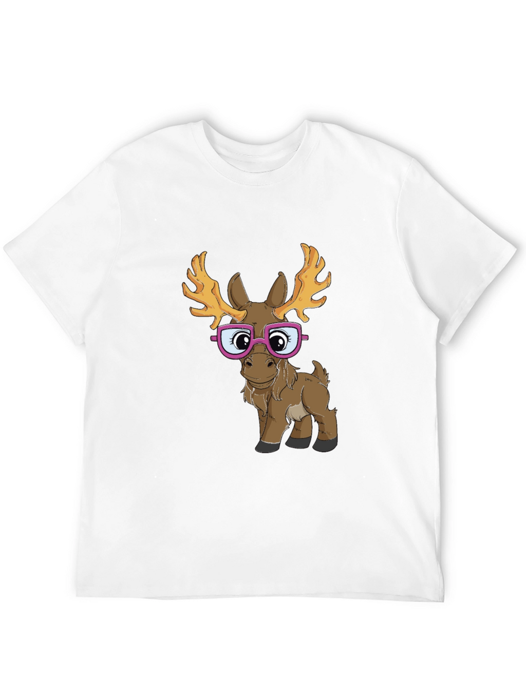 Funny Moose with Glasses Graphic Tee