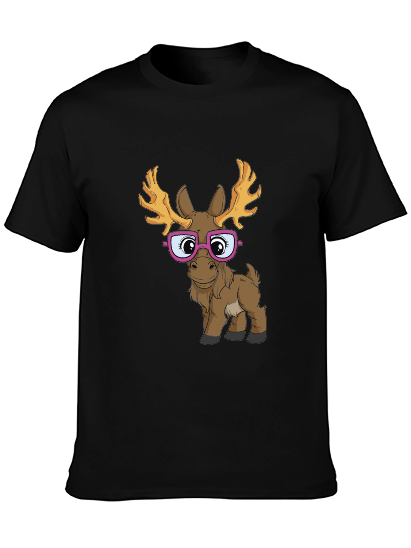 Funny Moose with Glasses Graphic Tee