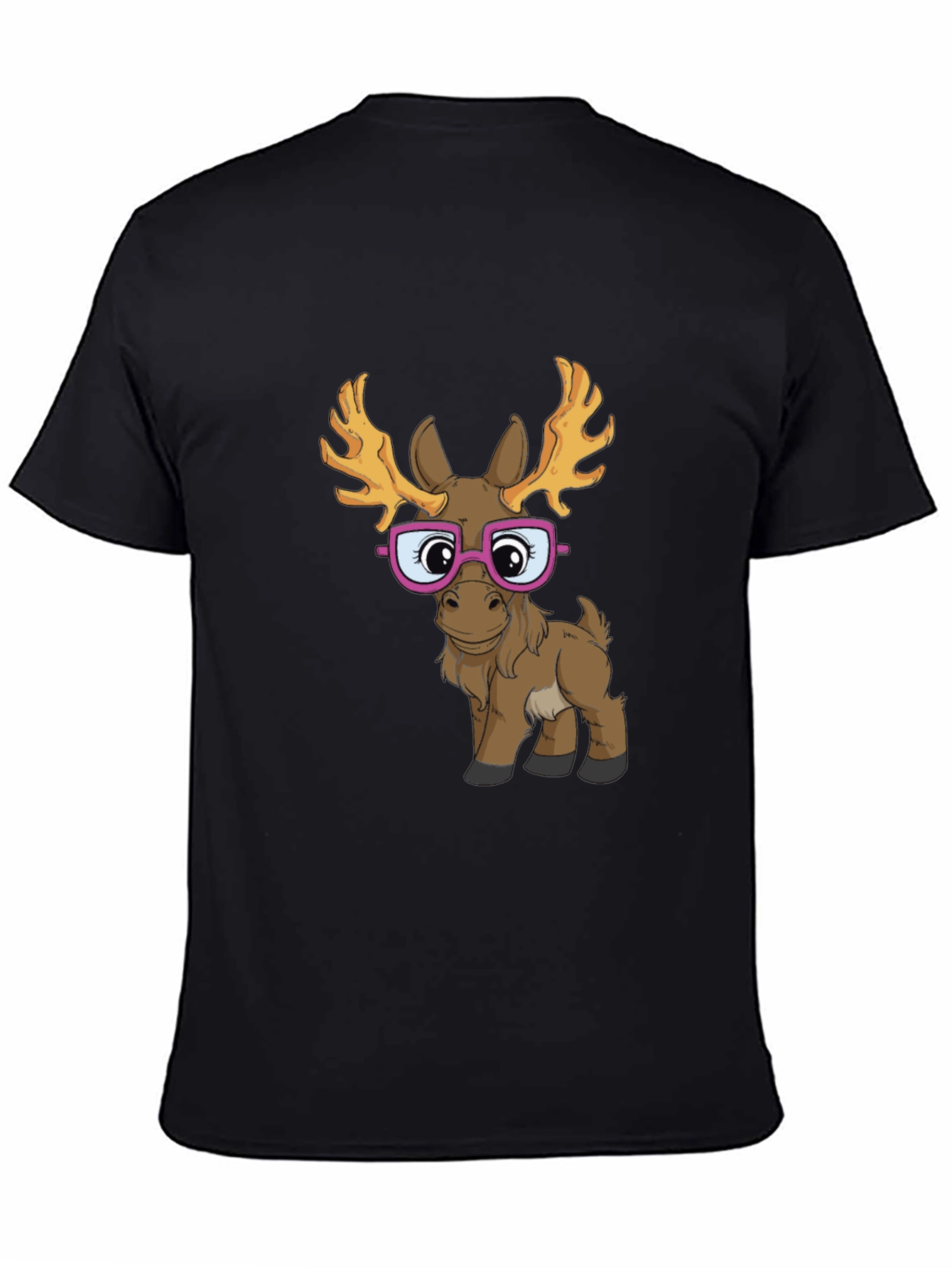 Funny Moose with Glasses Graphic Tee