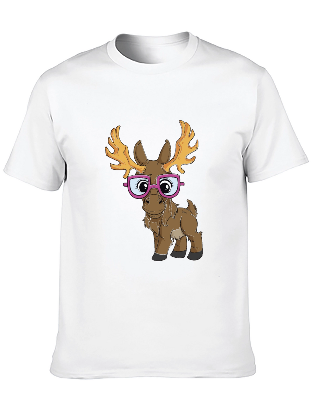 Funny Moose with Glasses Graphic Tee