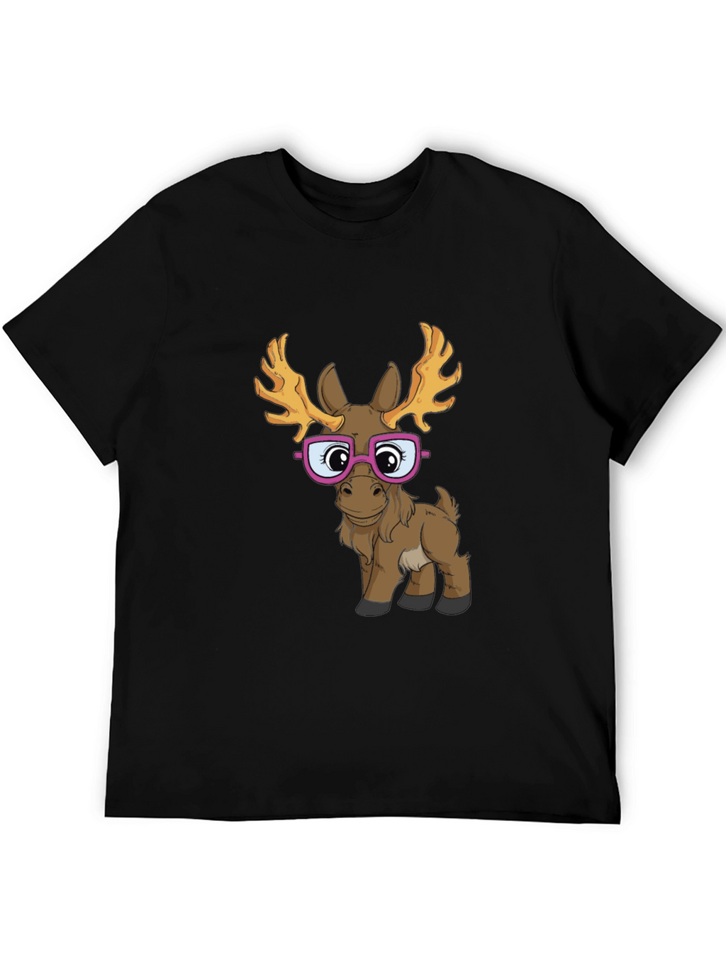 Funny Moose with Glasses Graphic Tee
