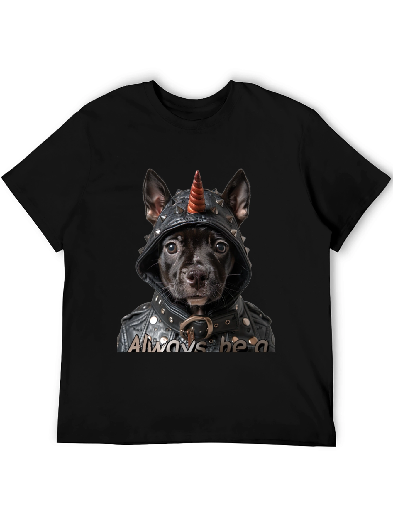 Always Be A Unicorn Dog T-Shirt Black Novelty Tee