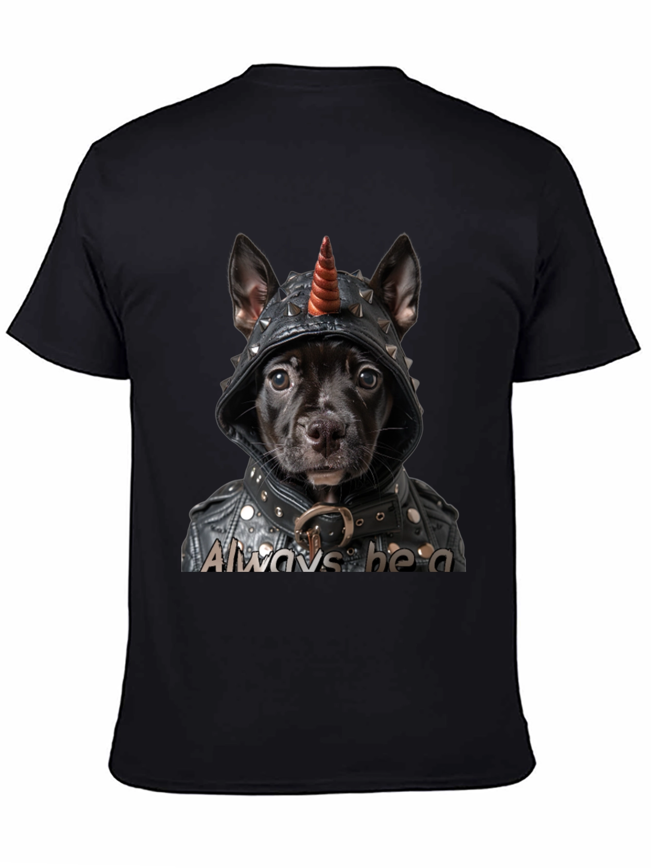 Always Be A Unicorn Dog T-Shirt Black Novelty Tee