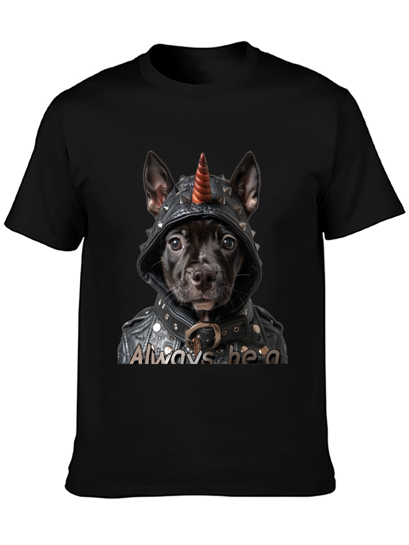 Always Be A Unicorn Dog T-Shirt Black Novelty Tee