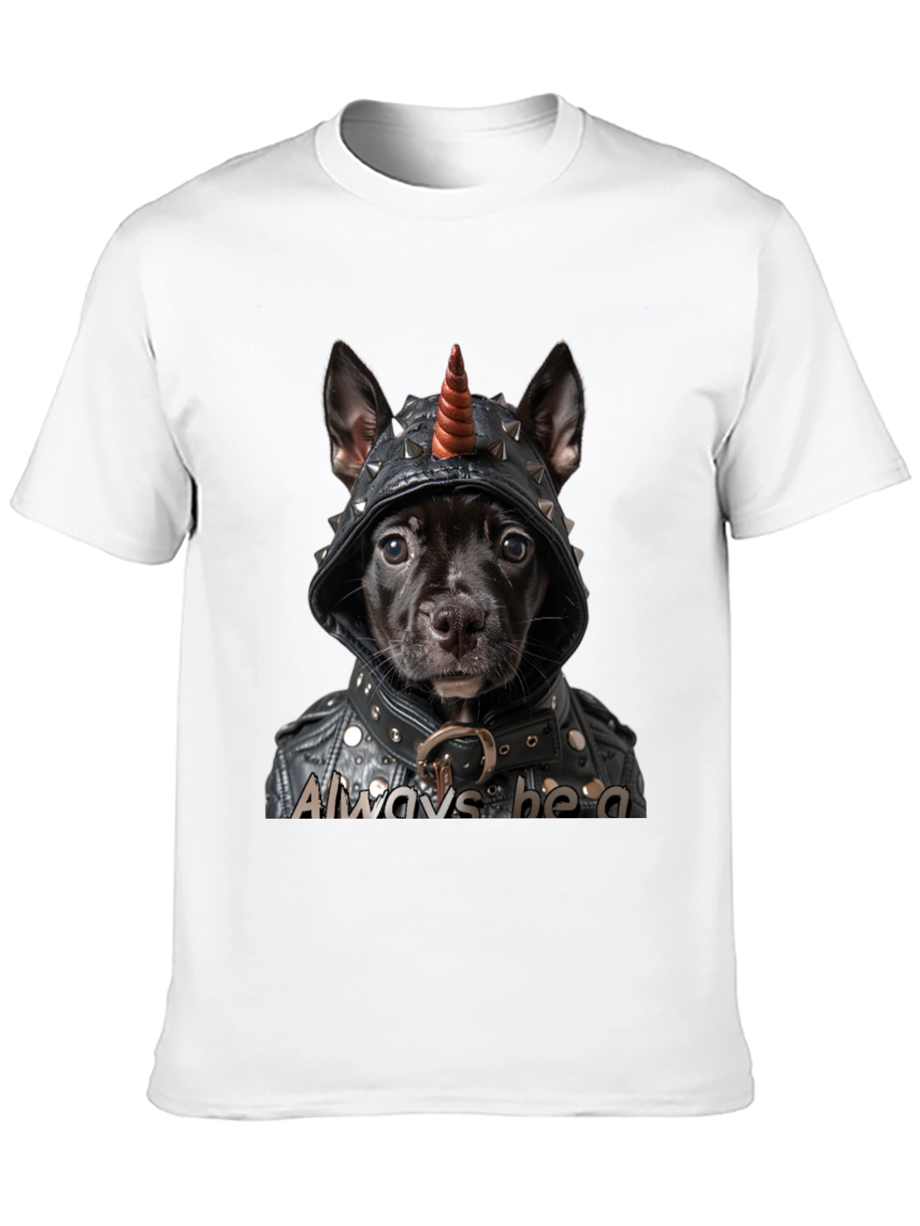 Always Be A Unicorn Dog T-Shirt Black Novelty Tee