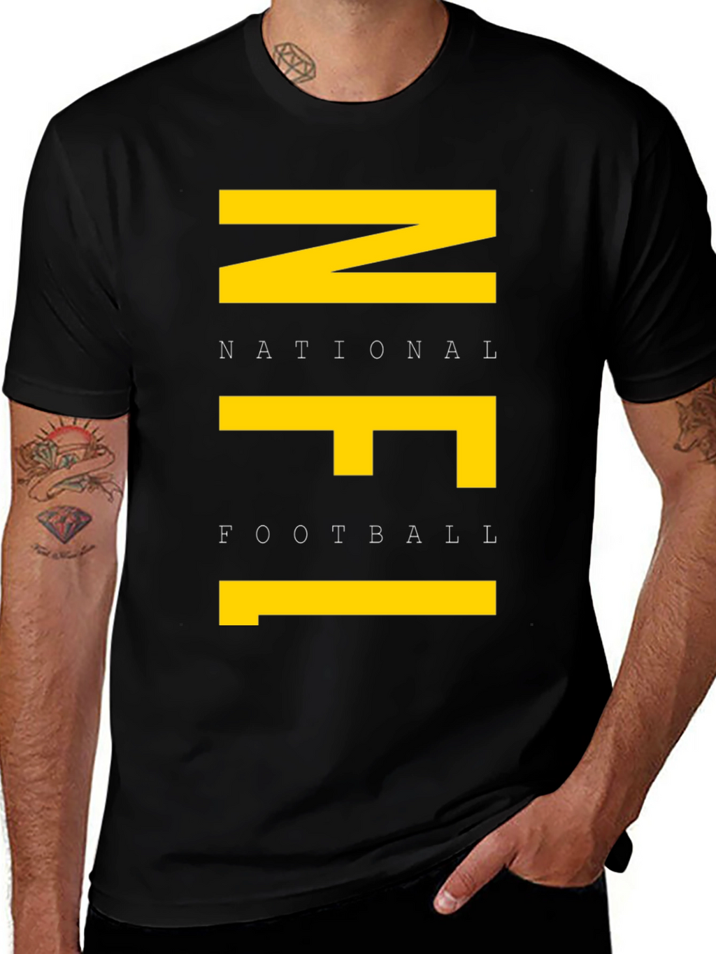 NFL Graphic Tee - Black Cotton T-Shirt