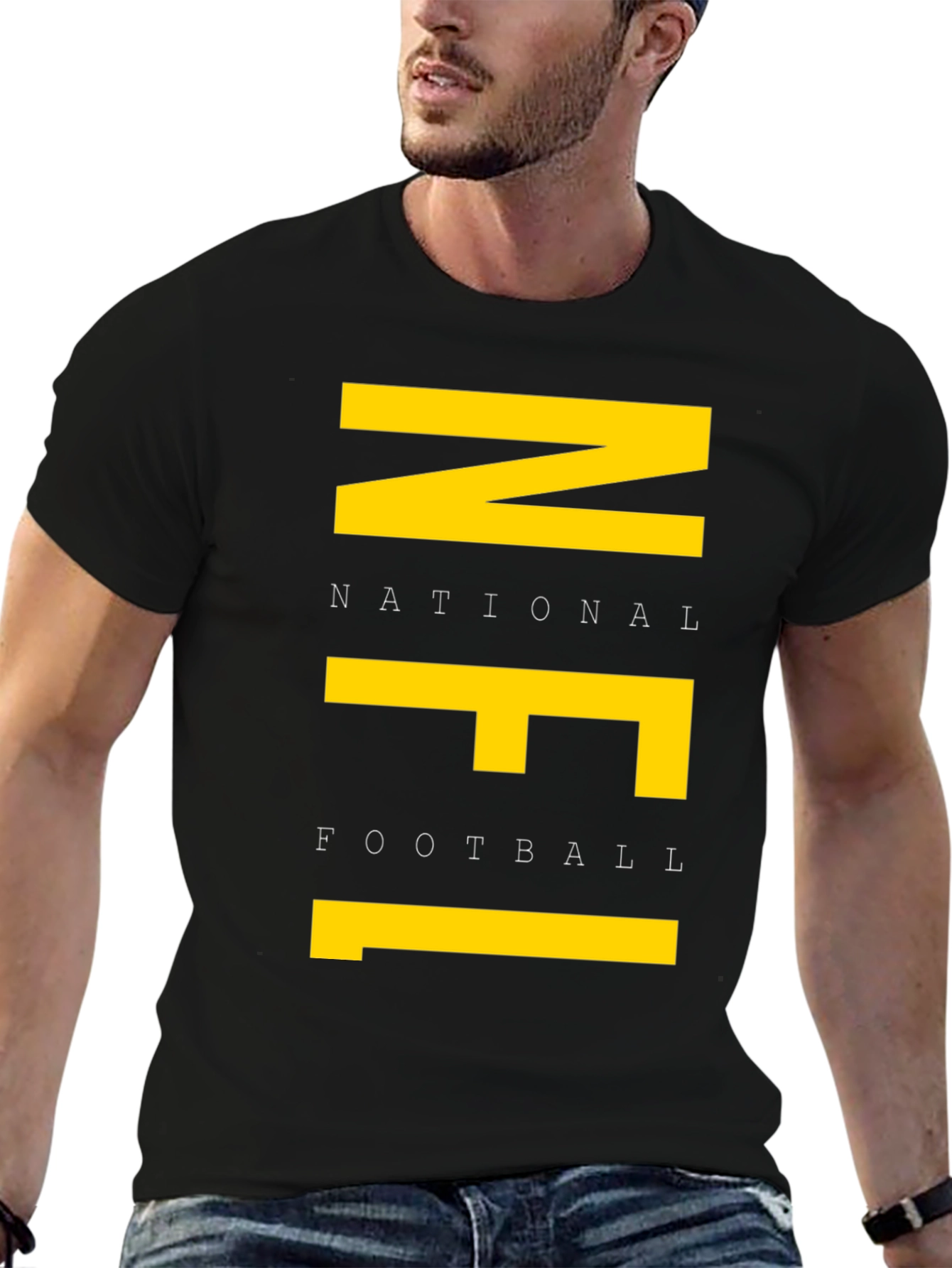 NFL Graphic Tee - Black Cotton T-Shirt