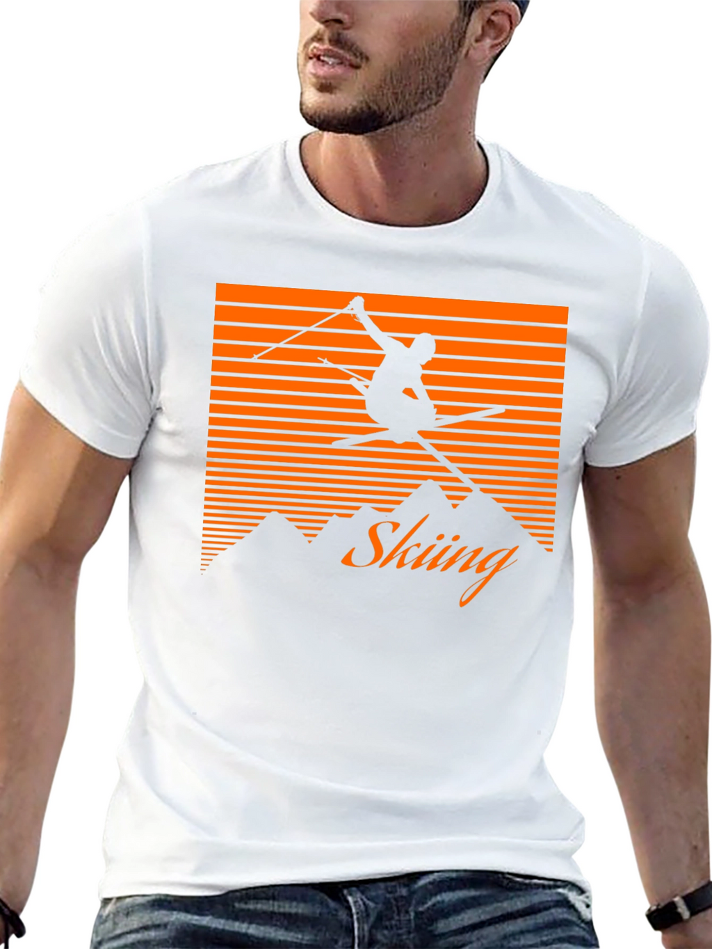Retro Skiing T-Shirt - Mountain Graphic Tee