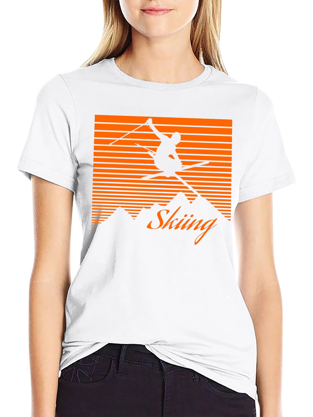 Retro Skiing T-Shirt - Mountain Graphic Tee