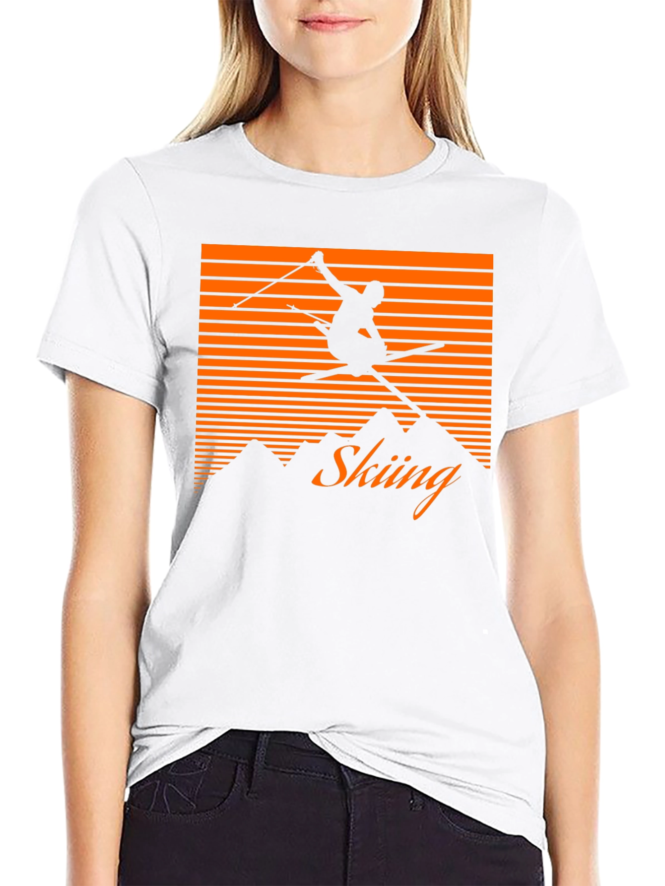 Retro Skiing T-Shirt - Mountain Graphic Tee