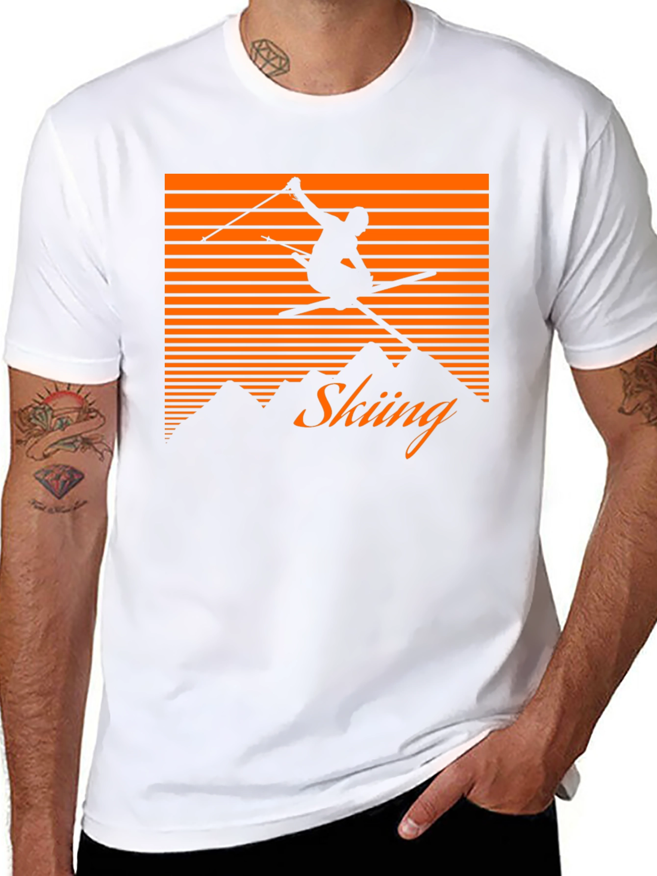 Retro Skiing T-Shirt - Mountain Graphic Tee