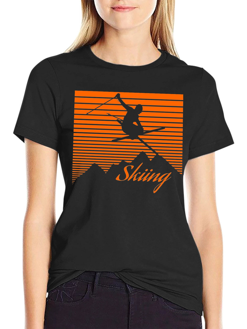 Retro Skiing T-Shirt - Mountain Graphic Tee