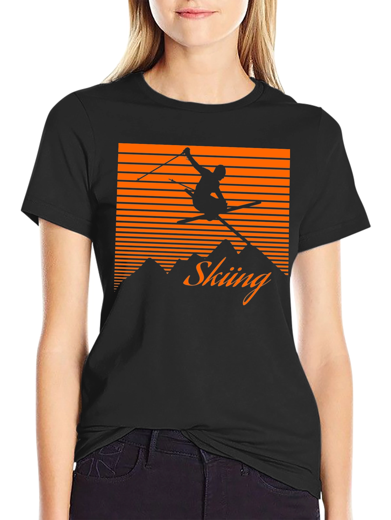 Retro Skiing T-Shirt - Mountain Graphic Tee