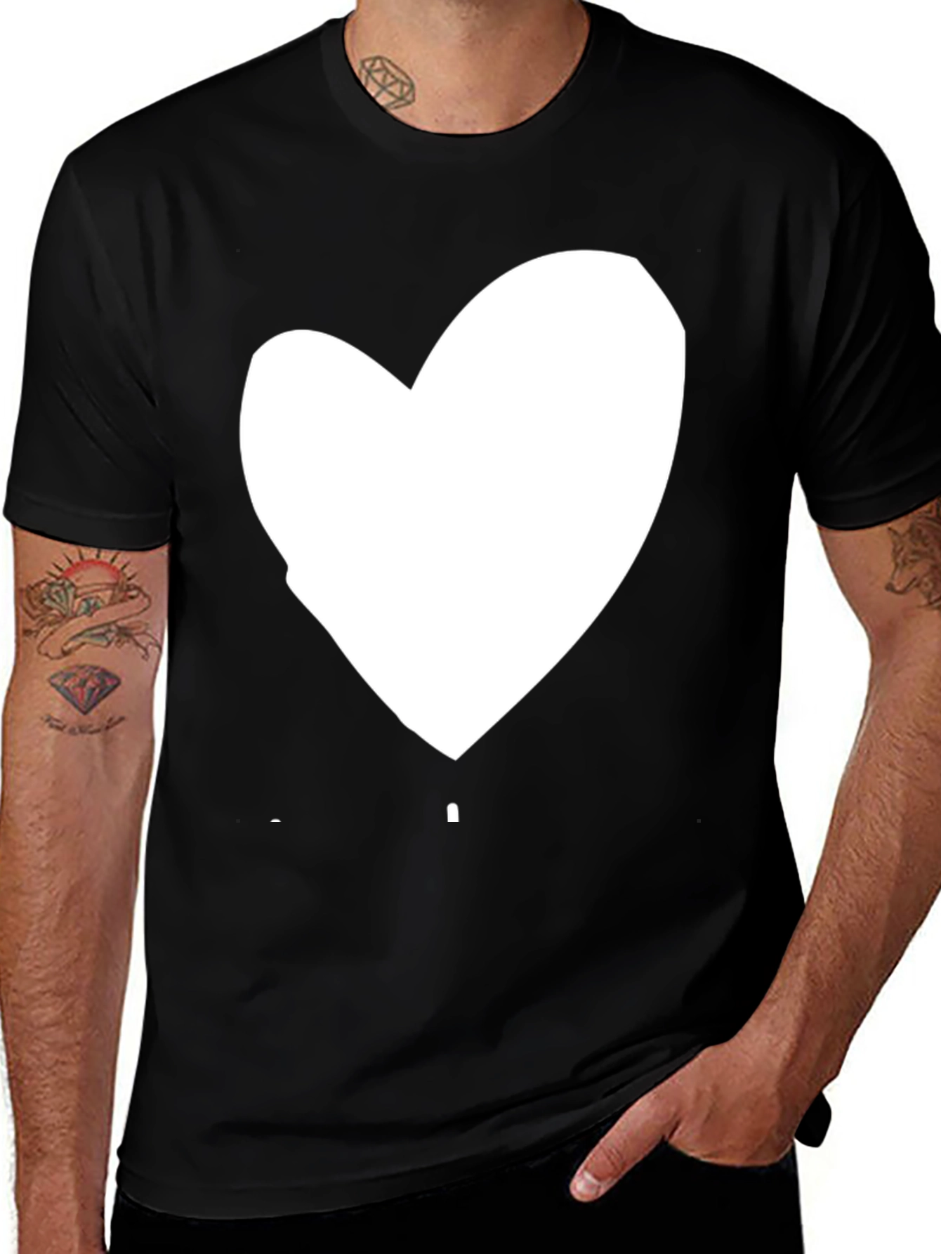 Heart Graphic Black Tee