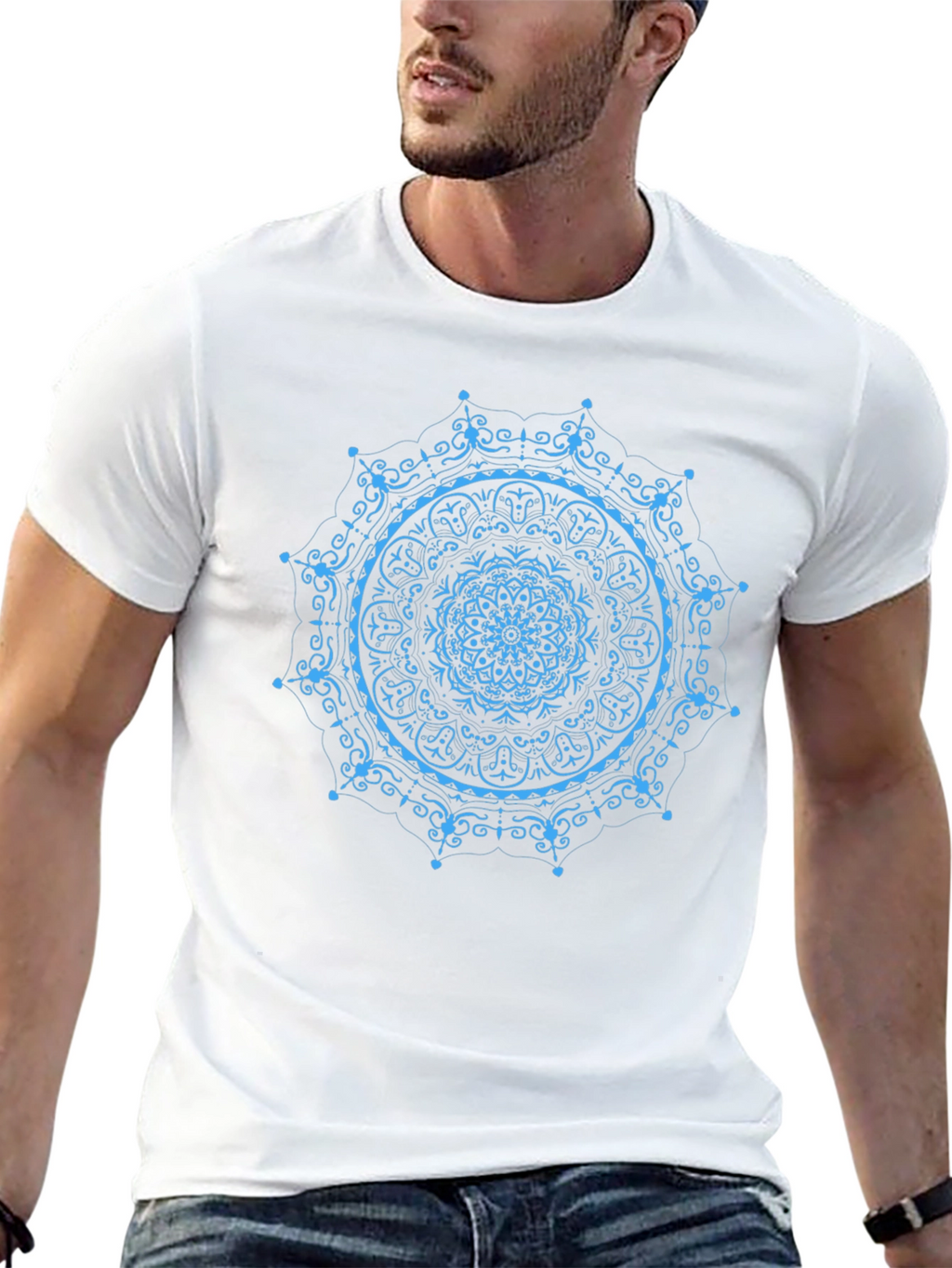 Mandala Print Black T-Shirt