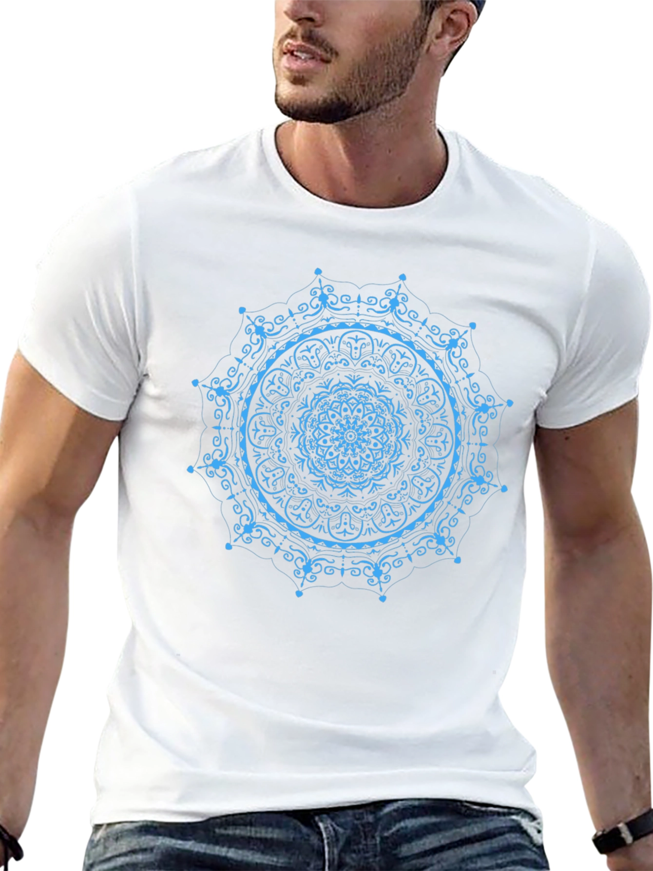Mandala Print Black T-Shirt