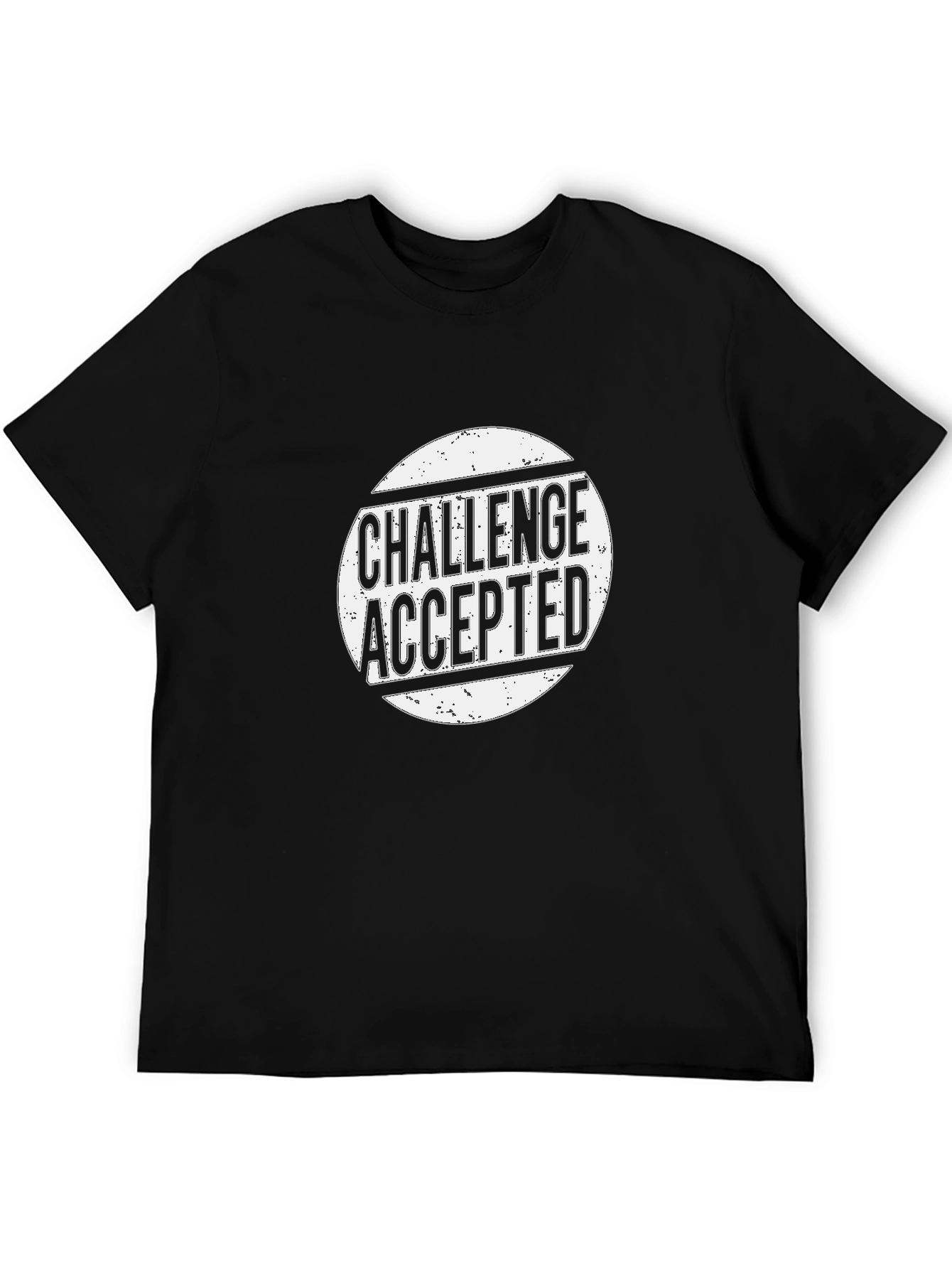 Challenge Accepted Graphic Tee - Black Cotton T-Shirt