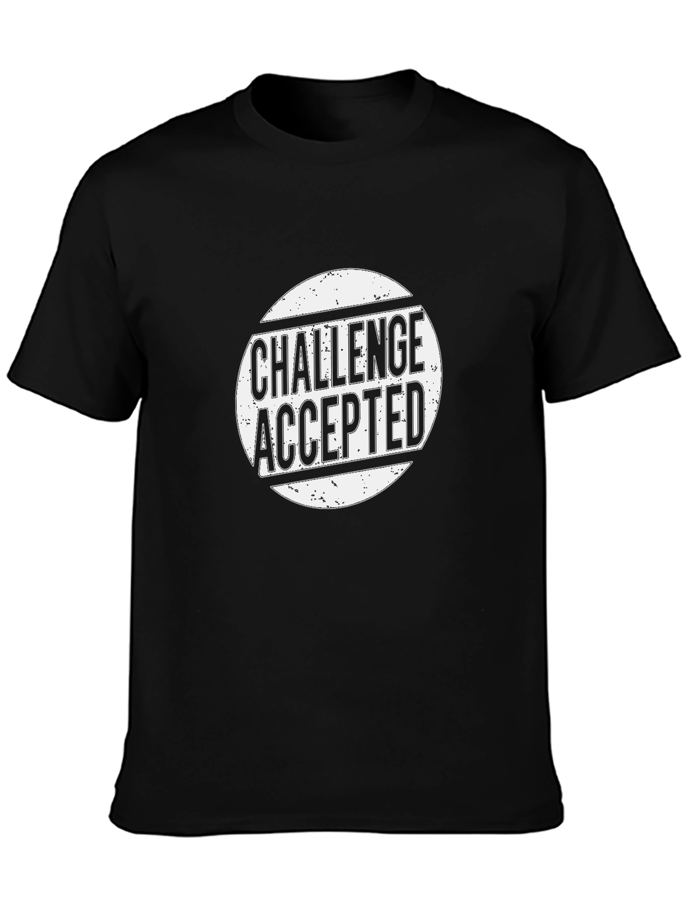 Challenge Accepted Graphic Tee - Black Cotton T-Shirt