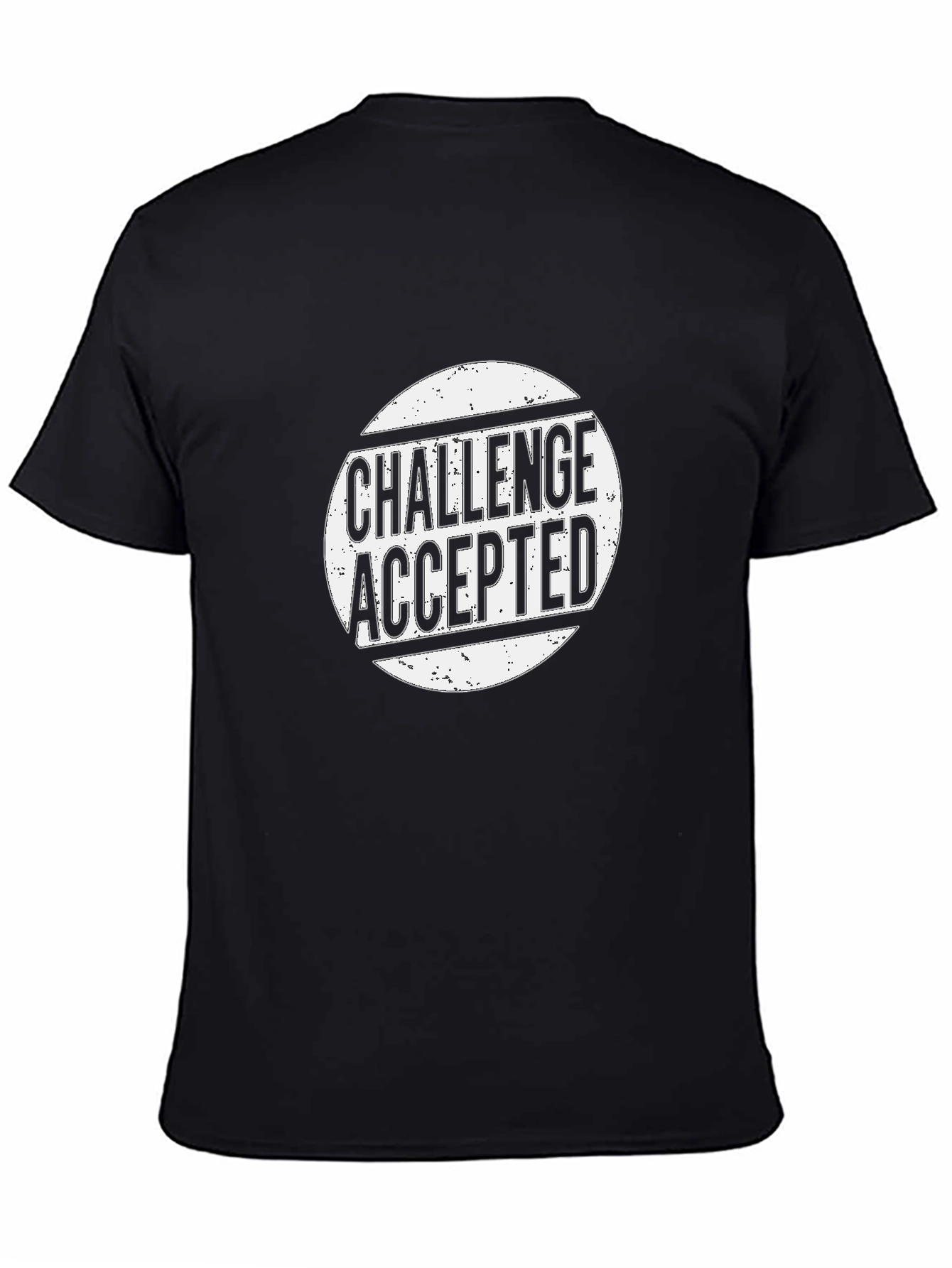 Challenge Accepted Graphic Tee - Black Cotton T-Shirt