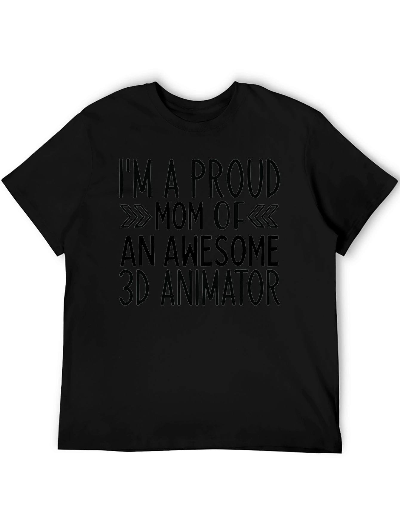 Proud Mom 3D Animator Black T-Shirt