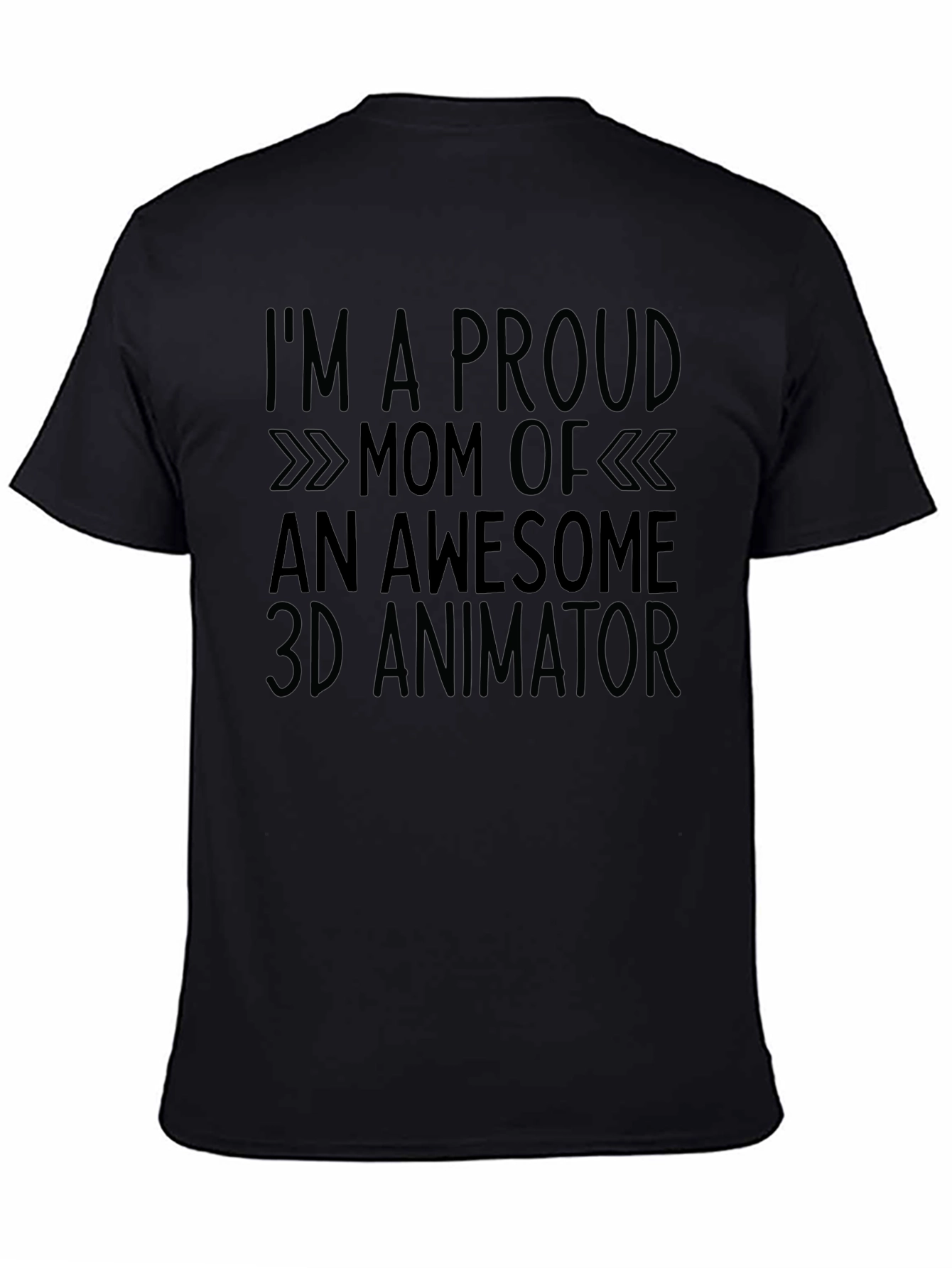 Proud Mom 3D Animator Black T-Shirt