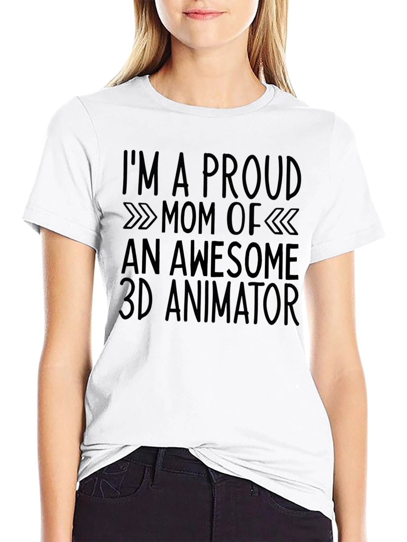 Proud Mom 3D Animator Black T-Shirt