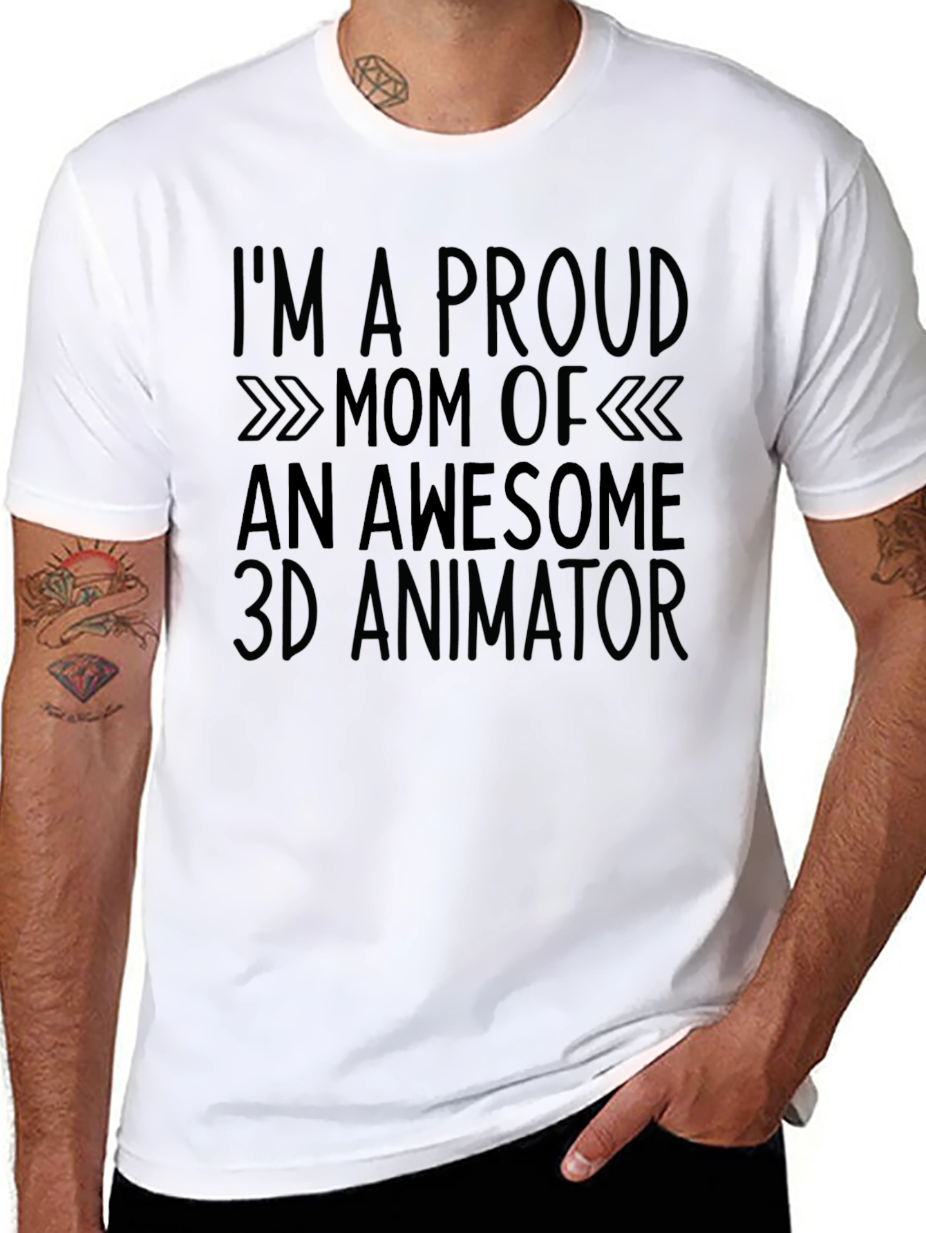 Proud Mom 3D Animator Black T-Shirt