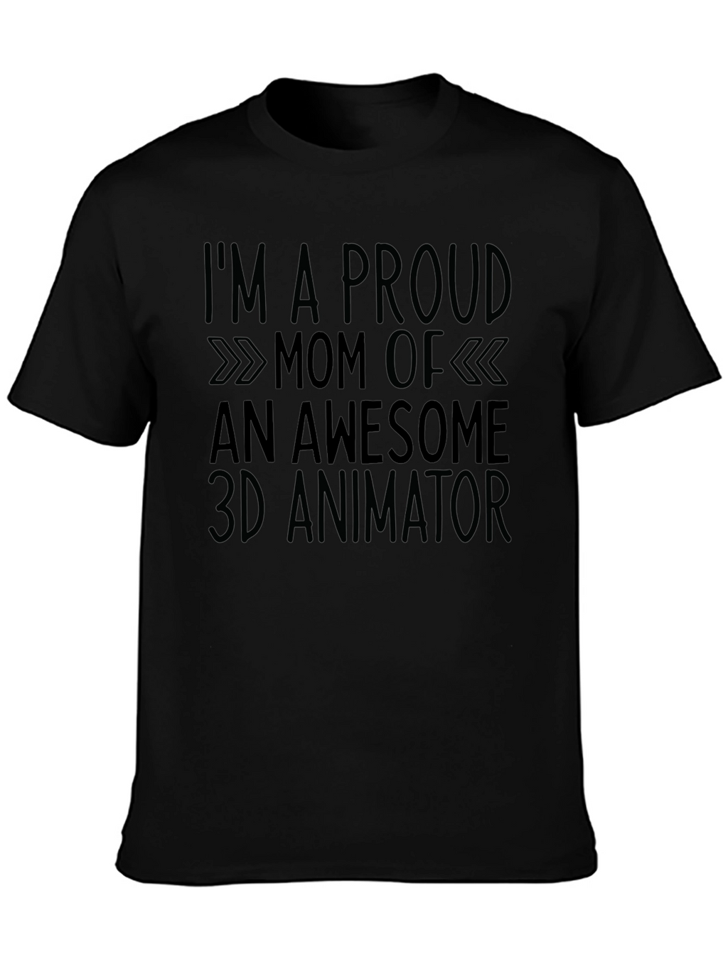 Proud Mom 3D Animator Black T-Shirt