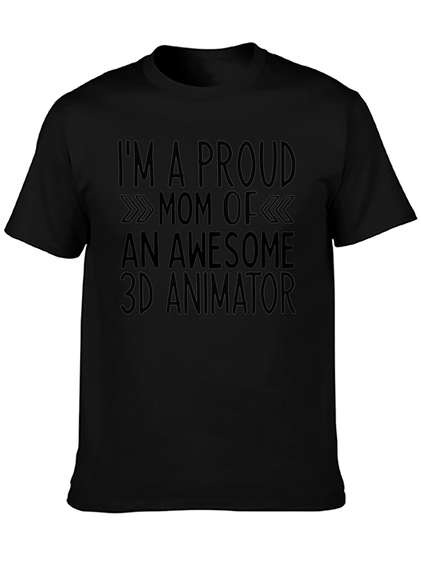 Proud Mom 3D Animator Black T-Shirt