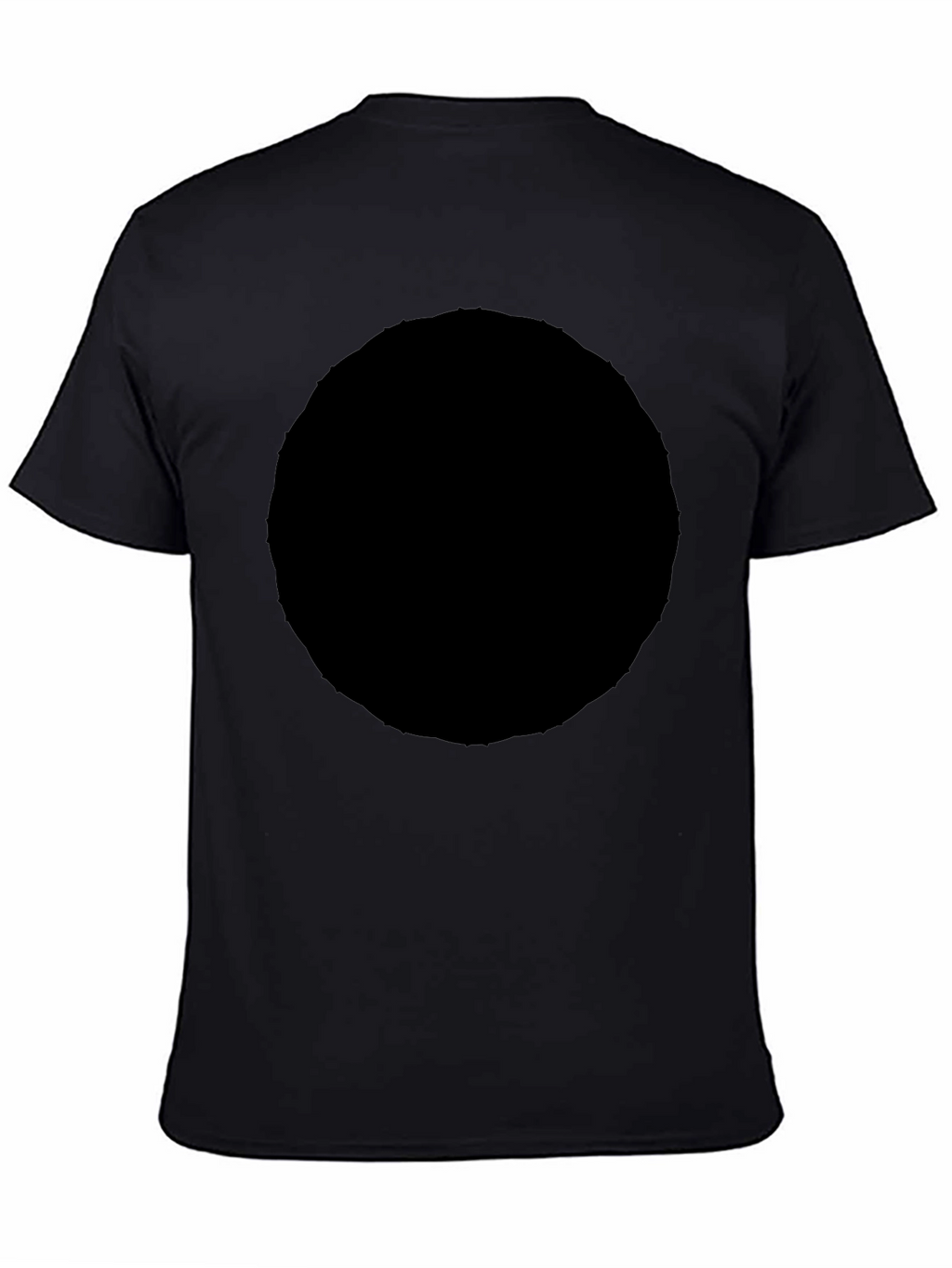 Mens Solid Black Crew Neck Short Sleeve T-Shirt