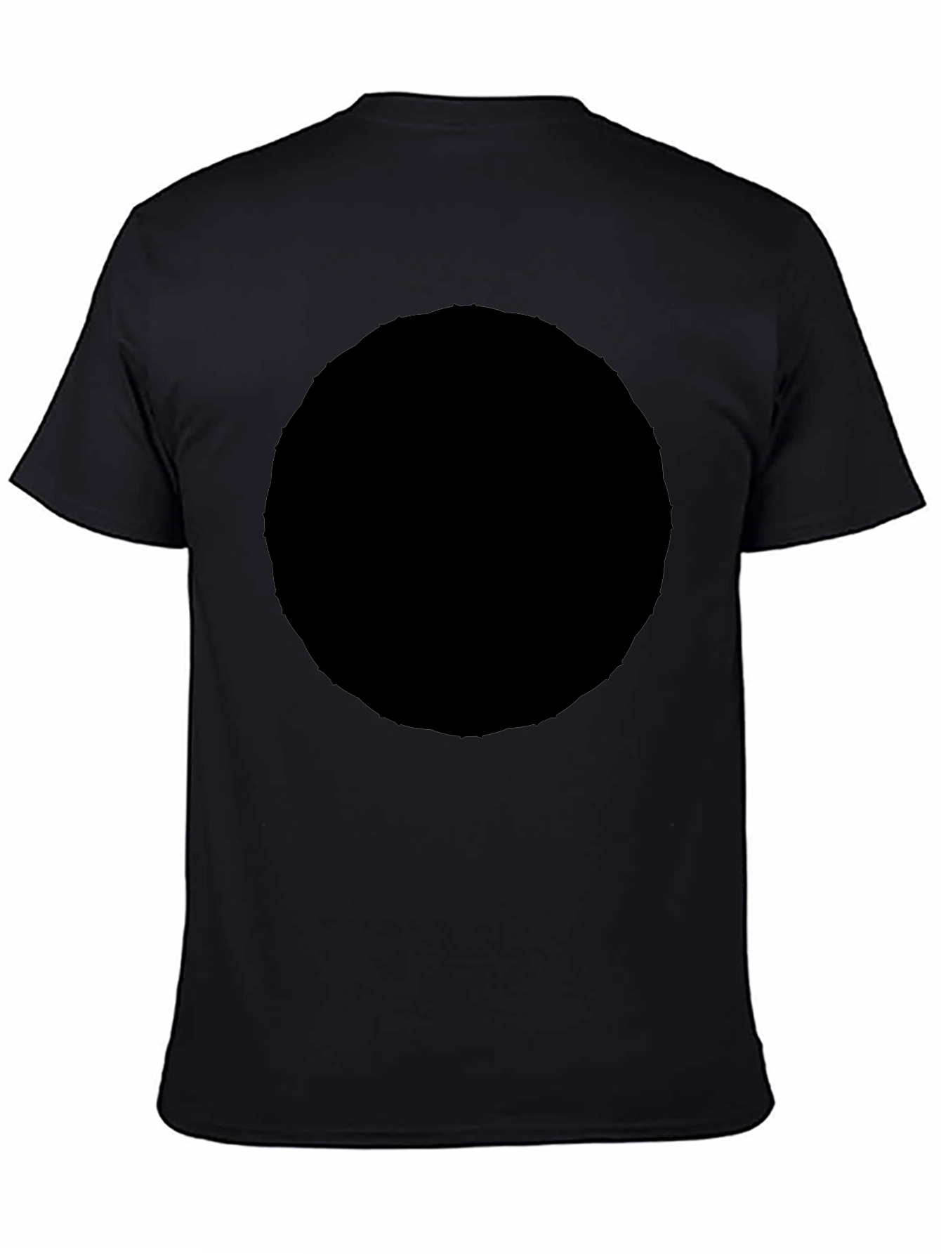 Mens Solid Black Crew Neck Short Sleeve T-Shirt