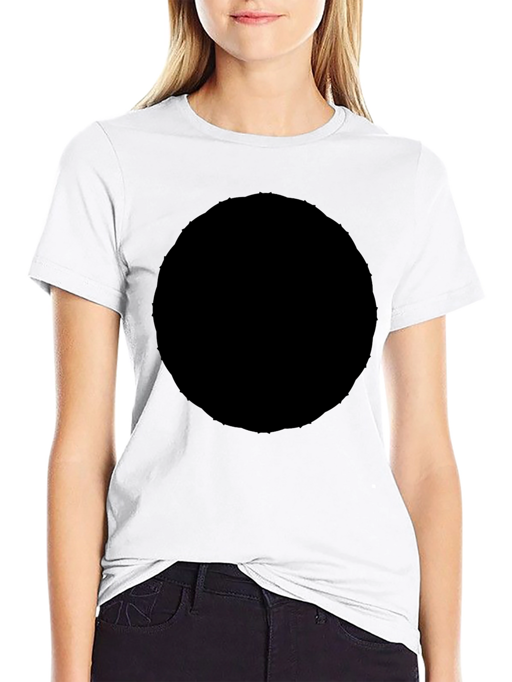 Mens Solid Black Crew Neck Short Sleeve T-Shirt
