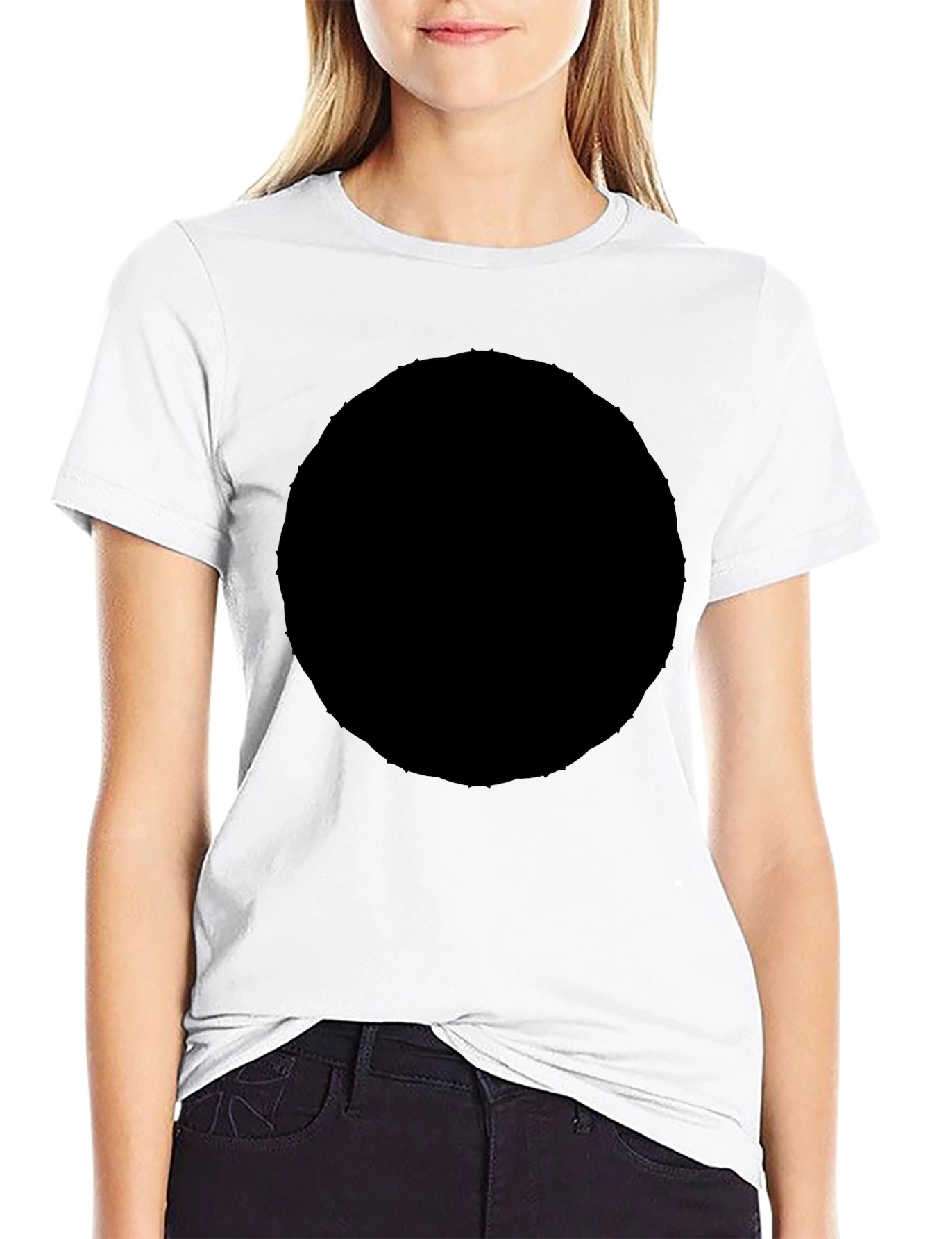 Mens Solid Black Crew Neck Short Sleeve T-Shirt