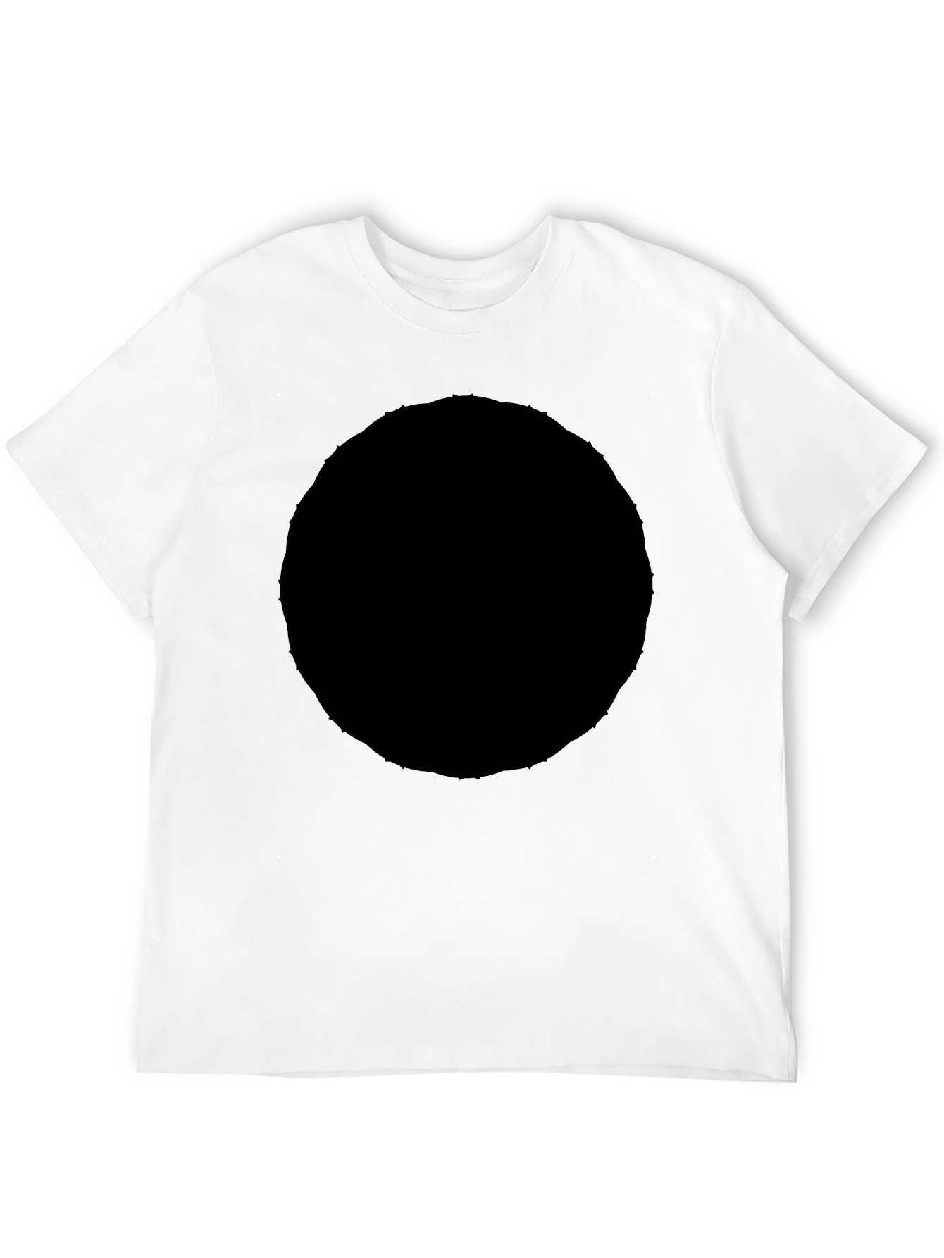 Mens Solid Black Crew Neck Short Sleeve T-Shirt