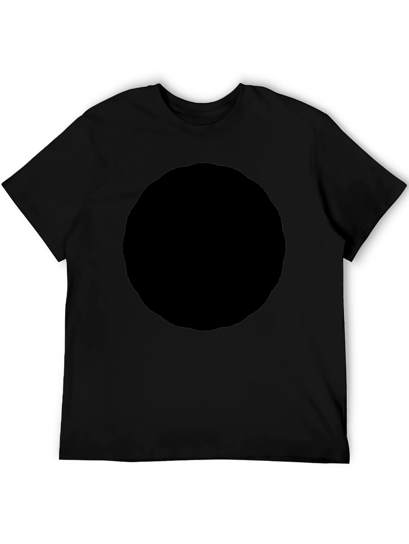 Mens Solid Black Crew Neck Short Sleeve T-Shirt