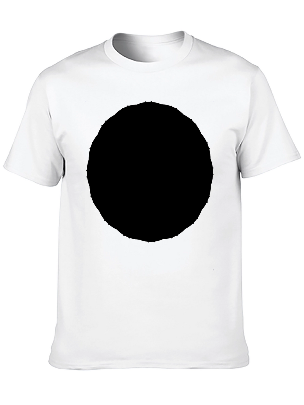 Mens Solid Black Crew Neck Short Sleeve T-Shirt