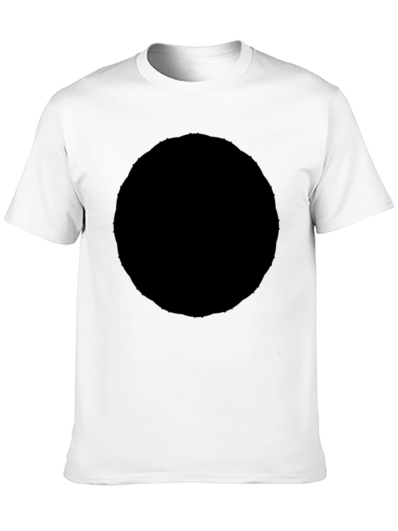 Mens Solid Black Crew Neck Short Sleeve T-Shirt